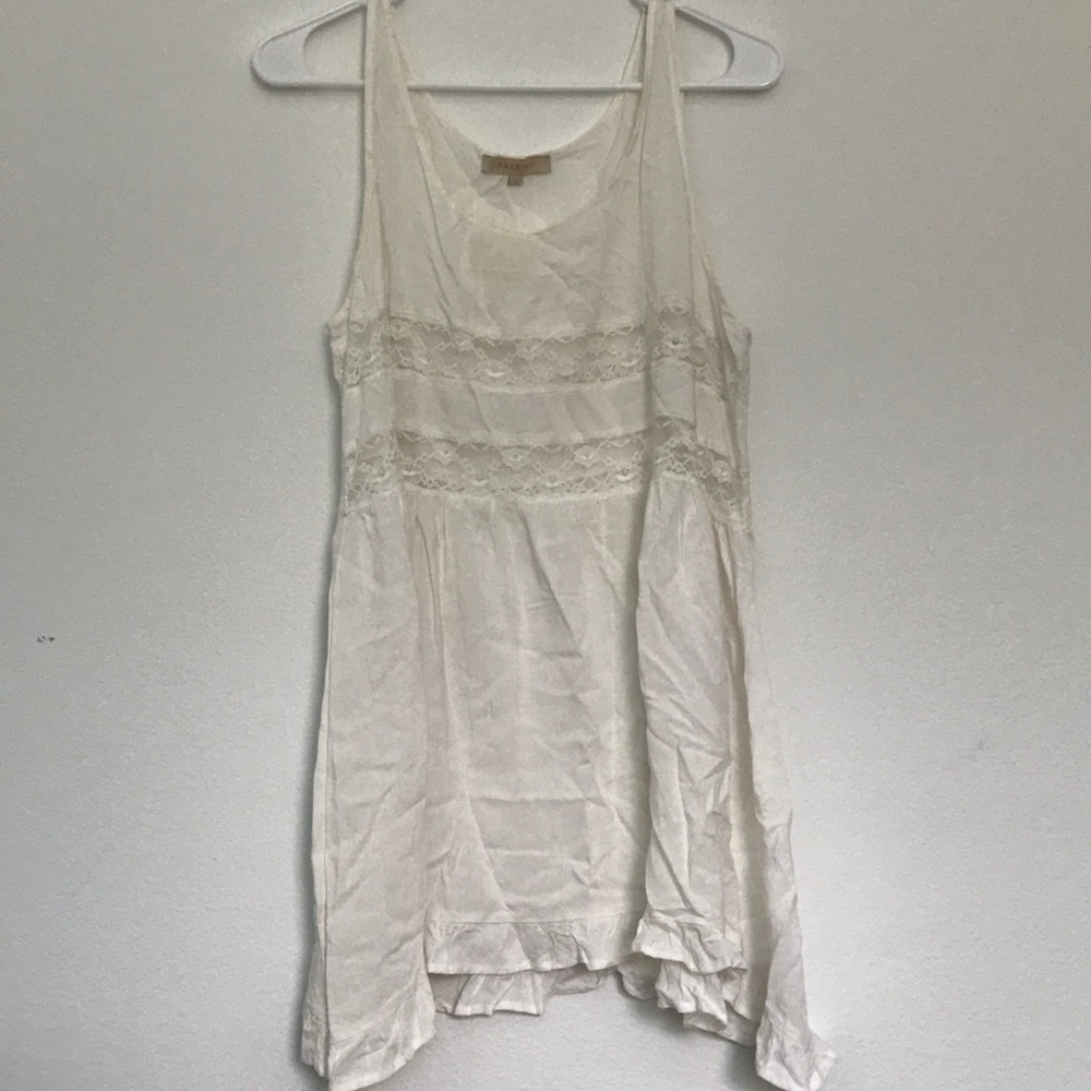 White trapeze dress